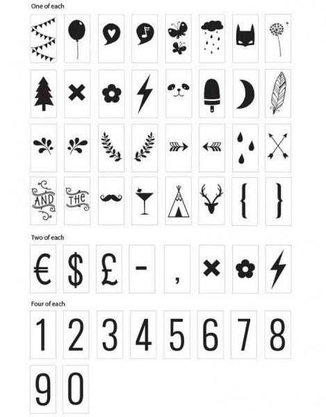 Lichtbox - Lightbox Set Zahlen & Symbole